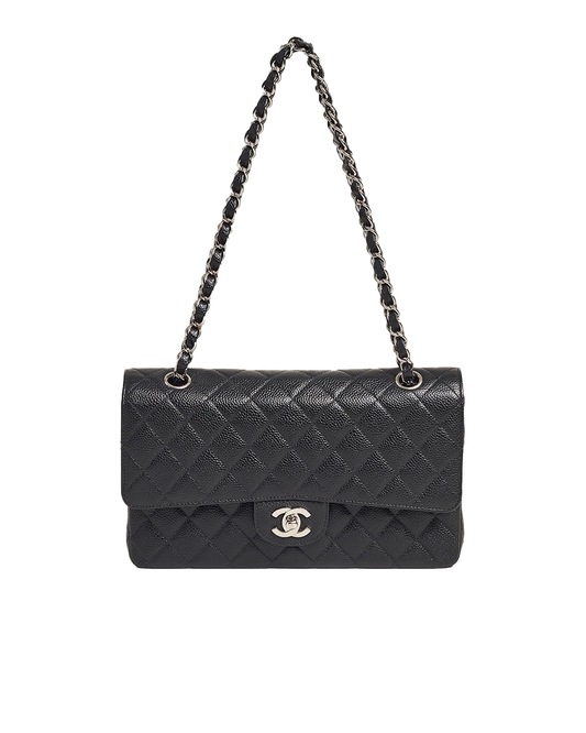 Chanel Classic Medium Double Flap Bag Caviar Leather Black second hand