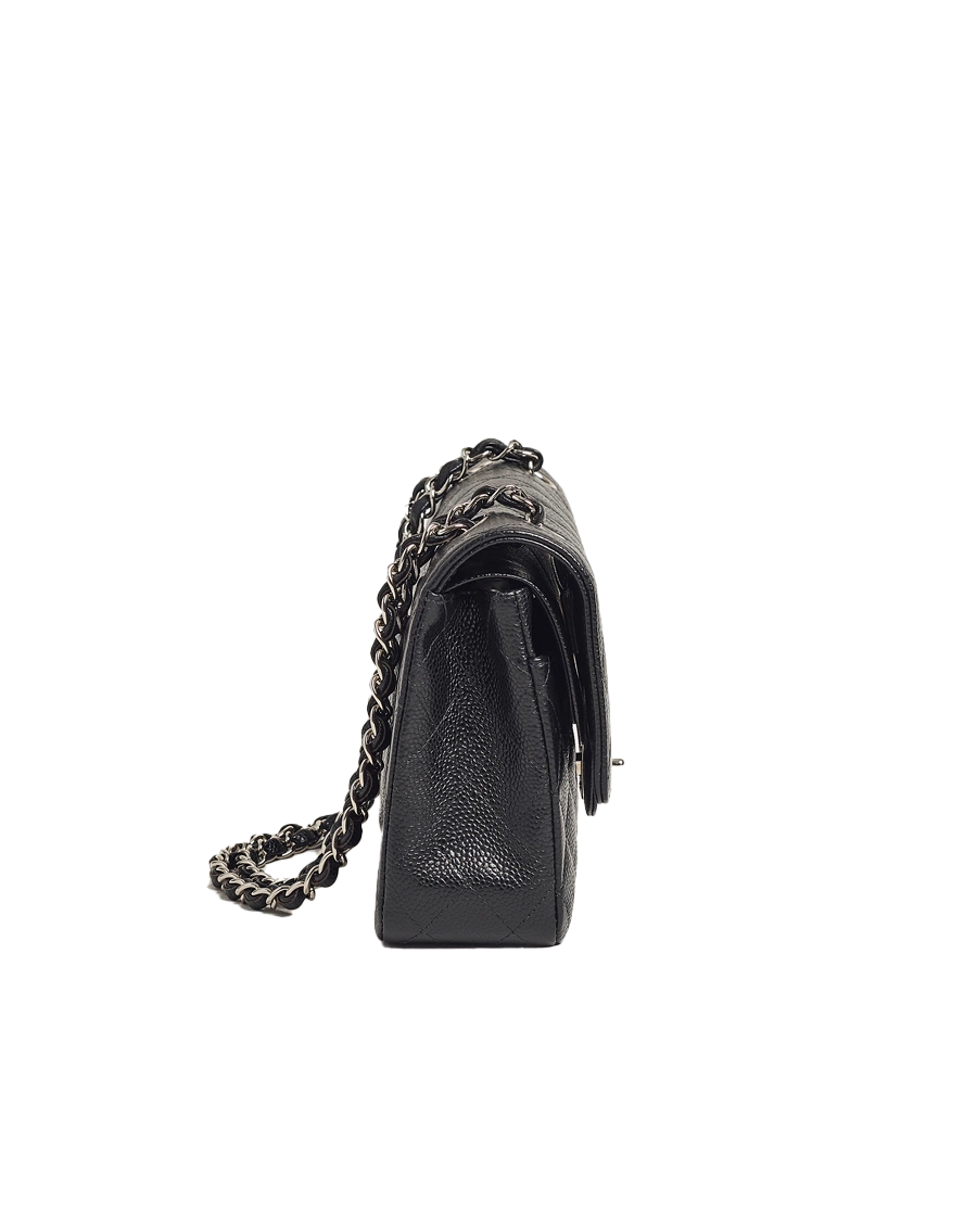 Chanel Classic Medium Double Flap Bag Caviar Leather Black second hand